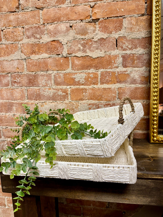 White Woven Tray