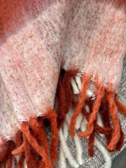 Rust Color Block Throw