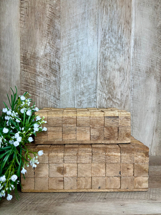 NAT. WOOD WEAVE BOXES