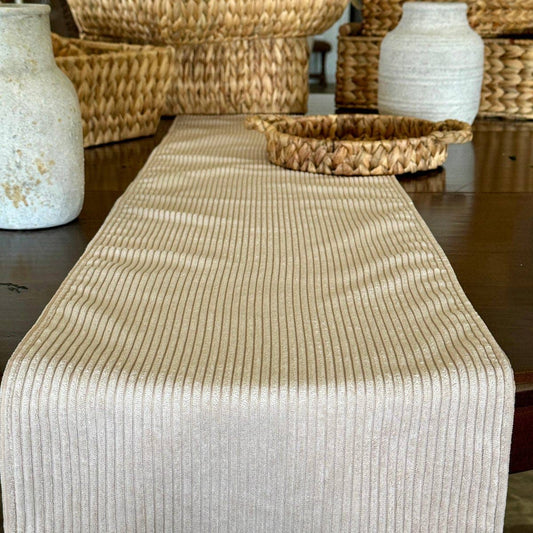 Tan Corduroy Table Runner