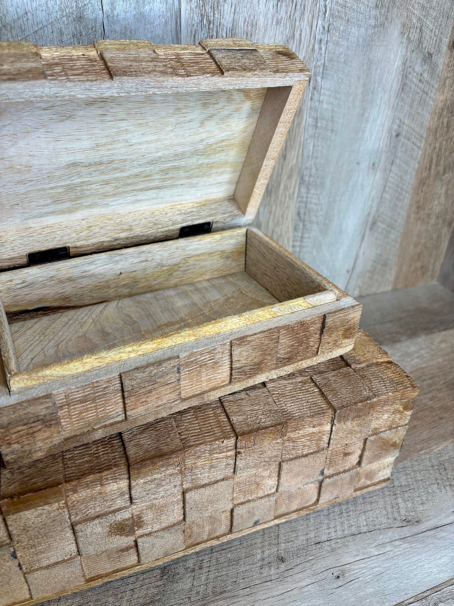 NAT. WOOD WEAVE BOXES