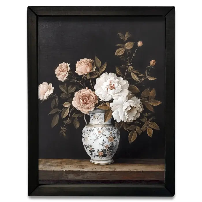 Pale Rose Porcelain Vase Box Frame