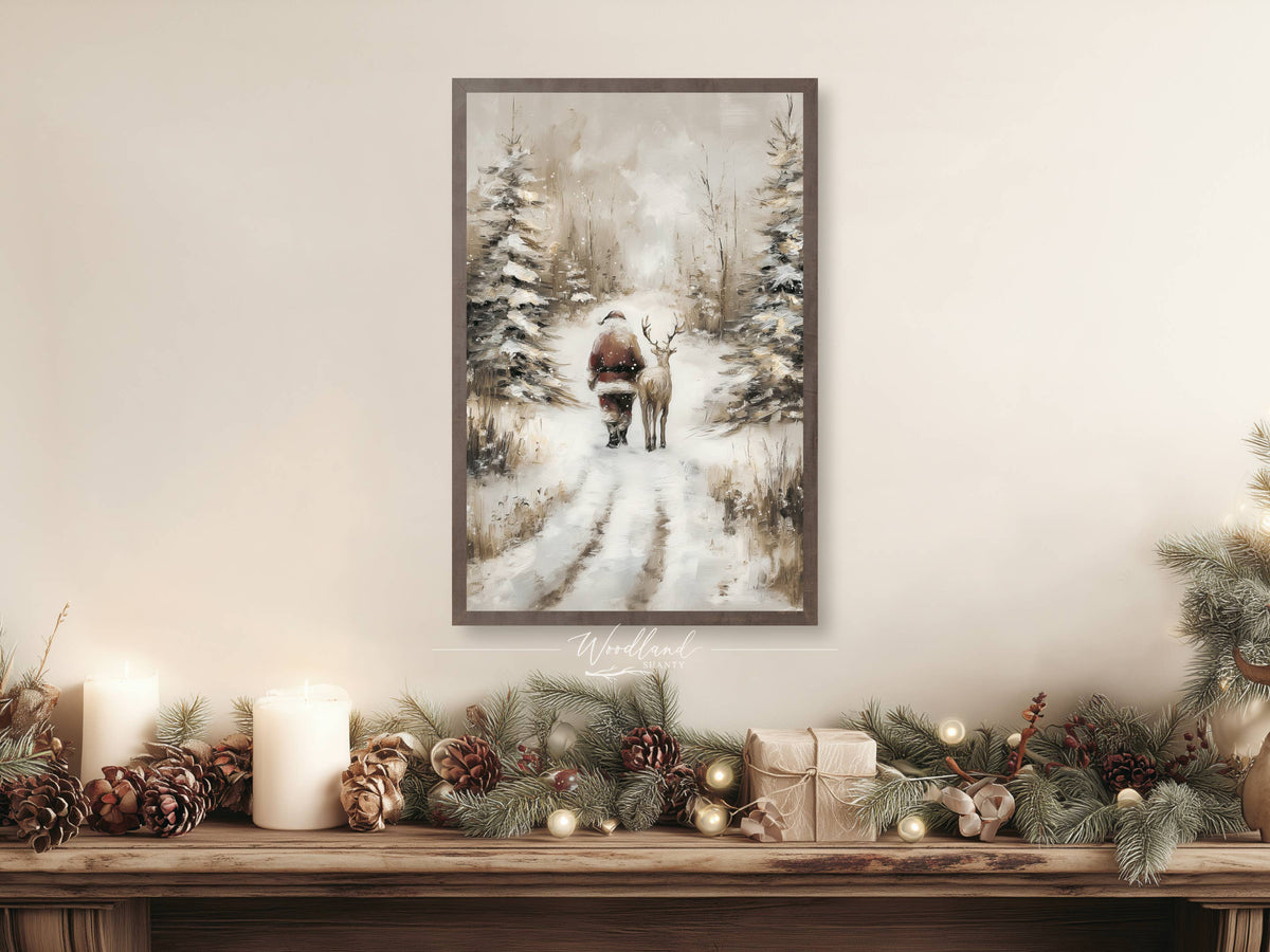 Vintage Santa Deer