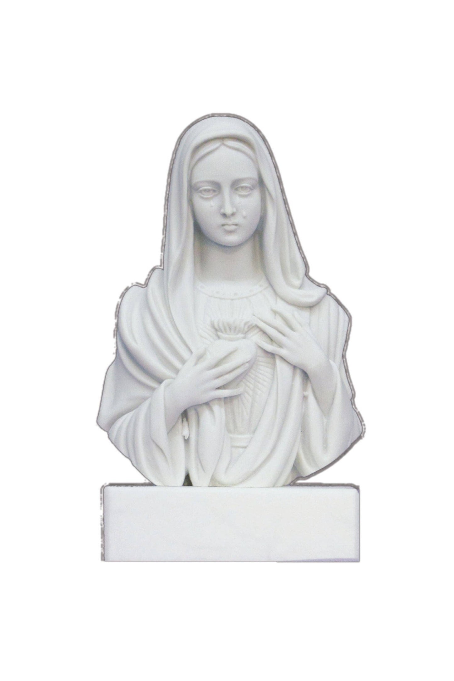 Immaculate Heart of Mary Bust Statue 5"