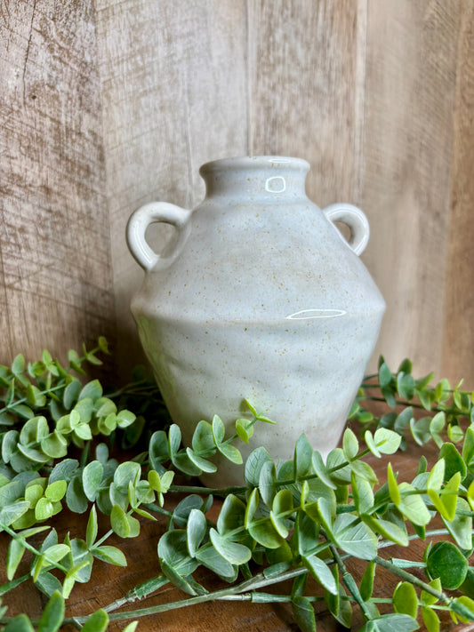 CREAM COLOR HANDLE VASE