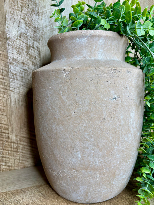 ANTIQUE WASH TERRA COTTA VASE