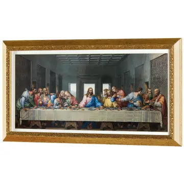 Framed Wall Art the Last Supper Gold