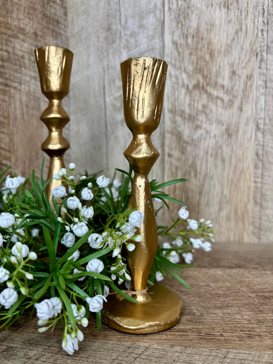S/2 GOLD CANDLESTICKS