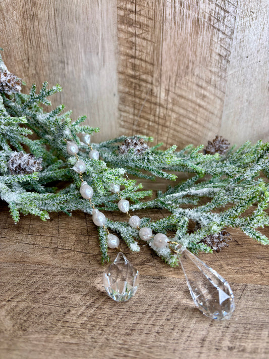 Pearl Chain Jewel Drop Ornament