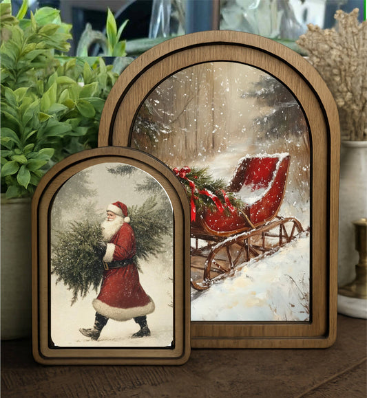 S/2 Santa With Tree