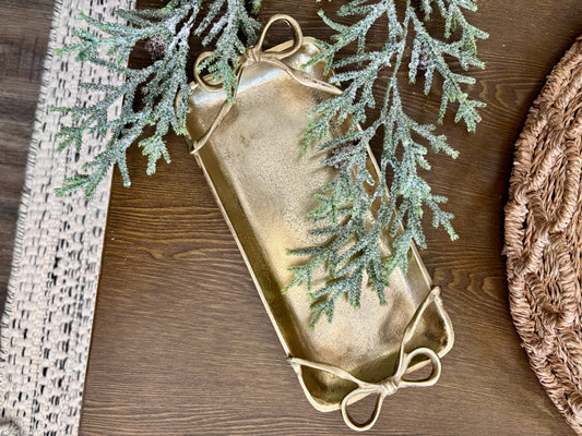 13.5" GOLD TRAY RIBBON HANDLES