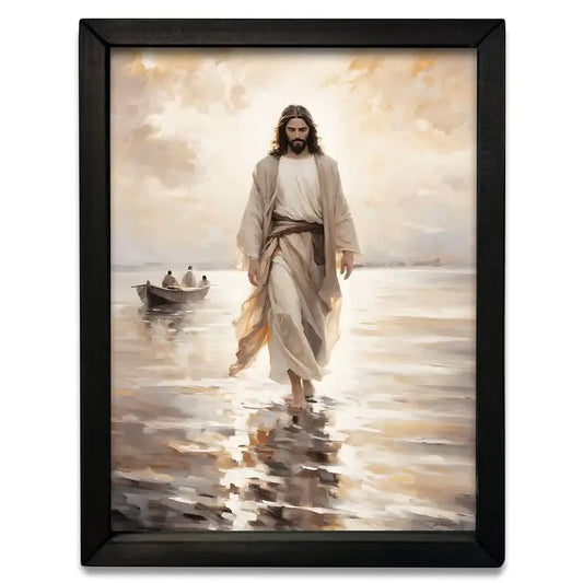 He Walked On Water Box Frame