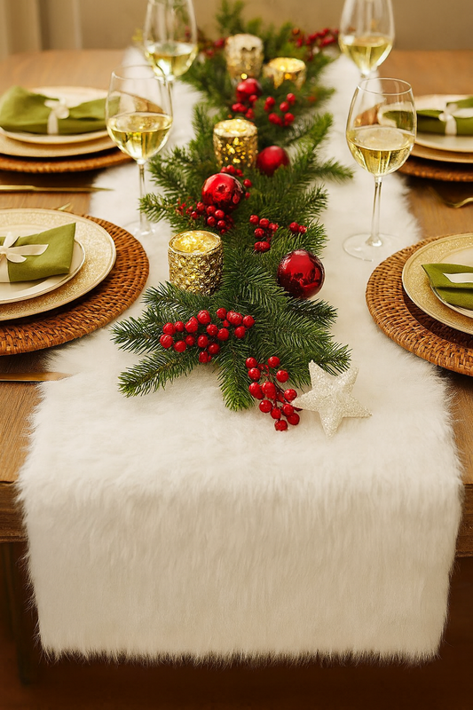 Elegant Faux Fur Table Runner