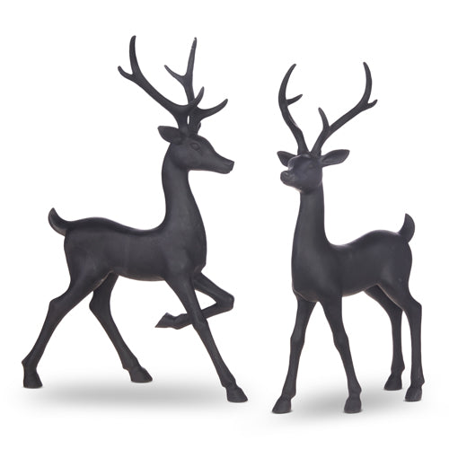 16.25" Black Deer Set of 2