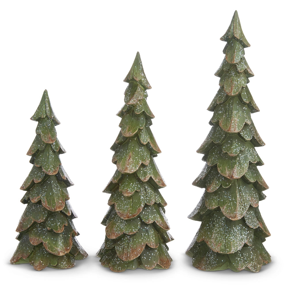 Green Wood Carved Trees