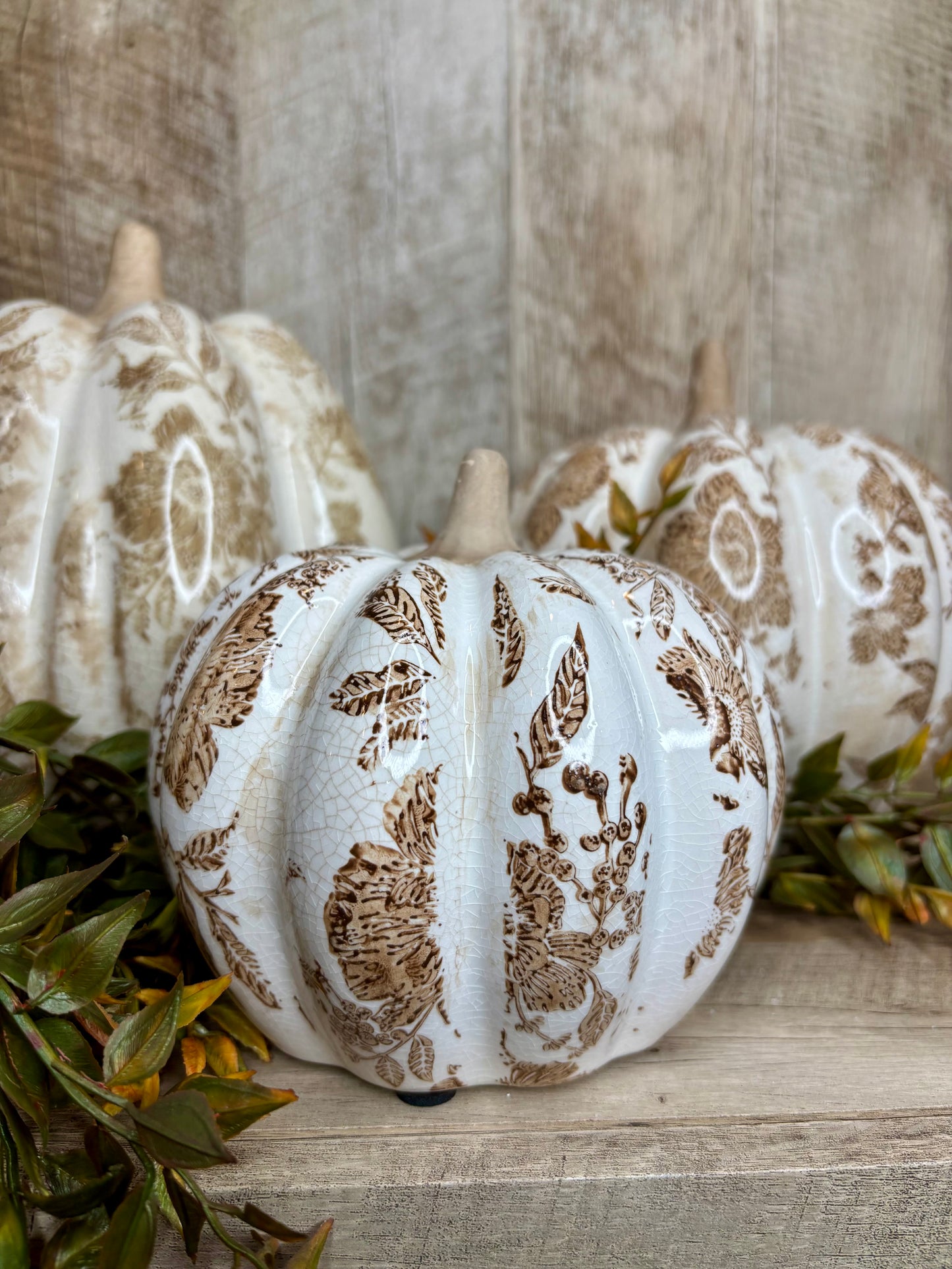5"H BEIGE HEIRLOOM PUMPKIN