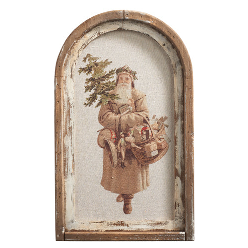 Old Wood Santa Framed Print