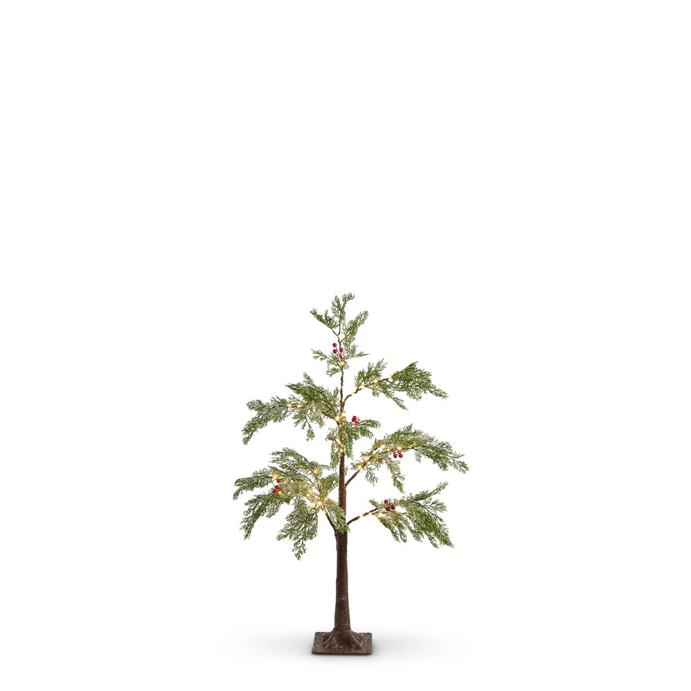 Frosted Berry Cedar Lighted Tree