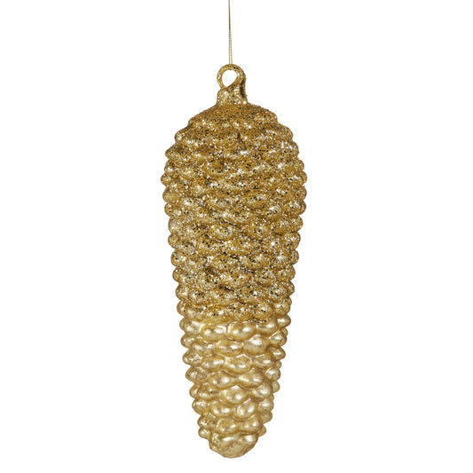 Gold Glitter Pinecone Ornament