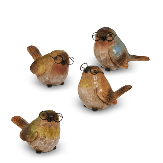 Carved Birds with Glasses