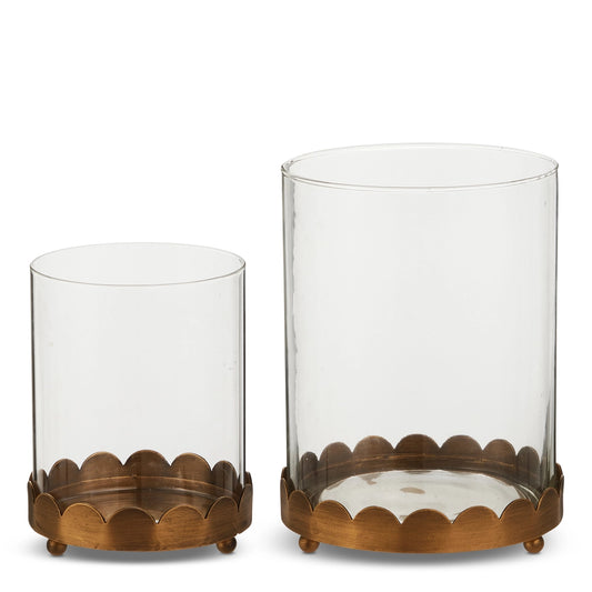 Gold Scalloped Trim Containers S/2