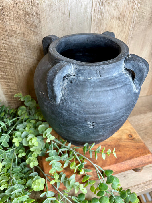 CHARCOAL 4 HANDLE VASE