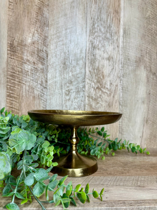 ANT. BRASS CAKE STAND