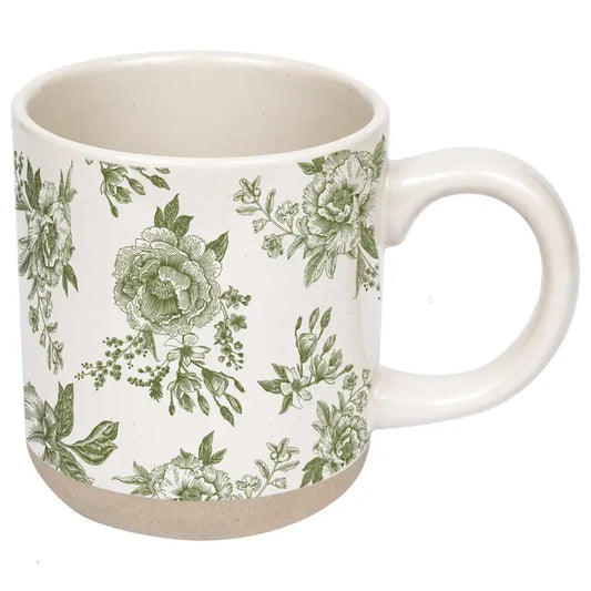 Green Delft Stoneware Coffee Mug