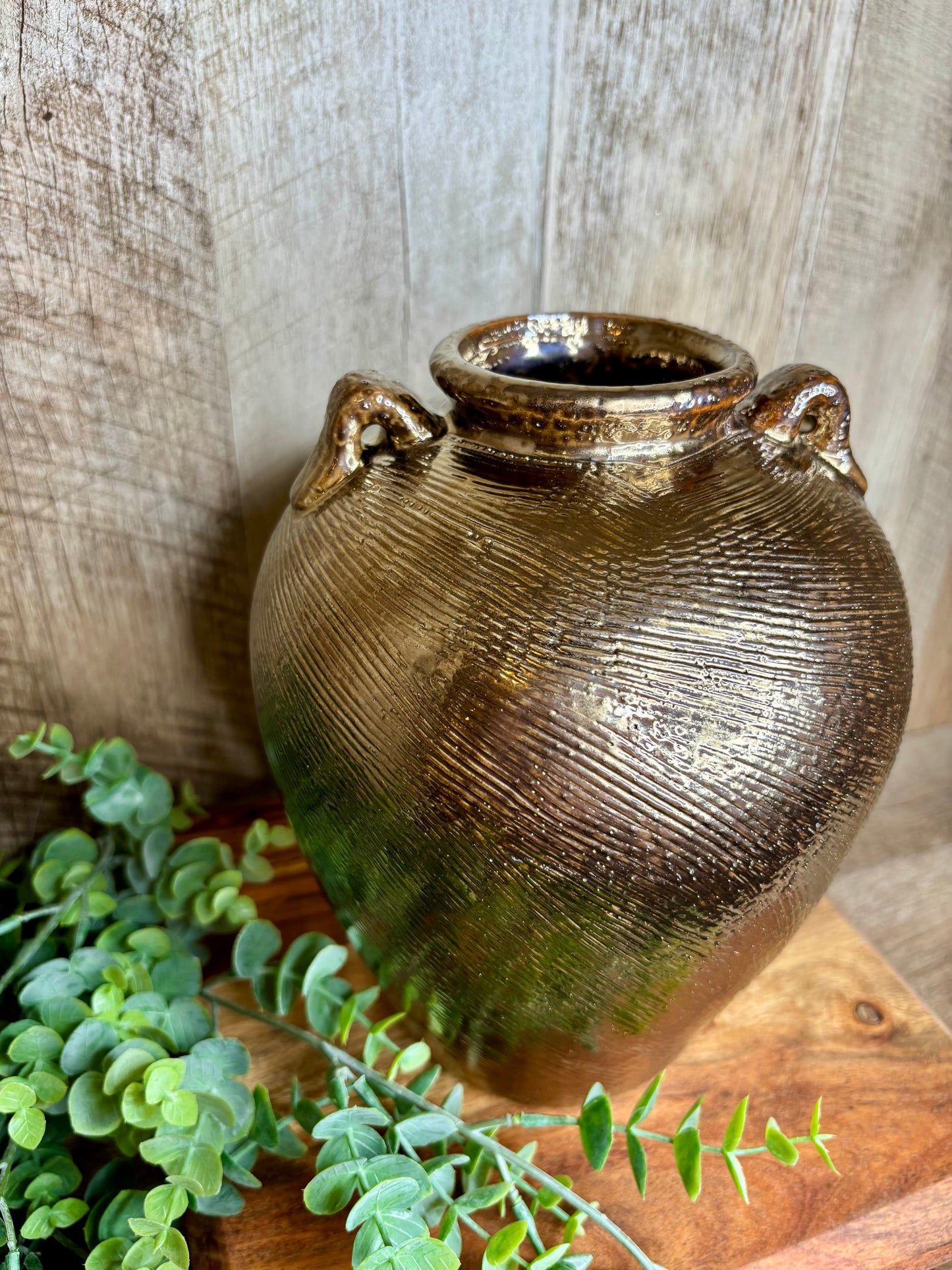 BRONZE CERAMIC VASE