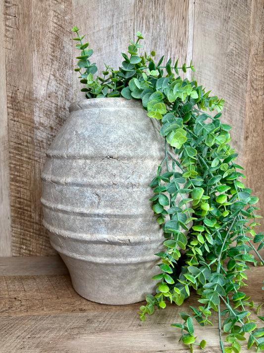 ANTIQUE TAUPE ARTISAN VASE
