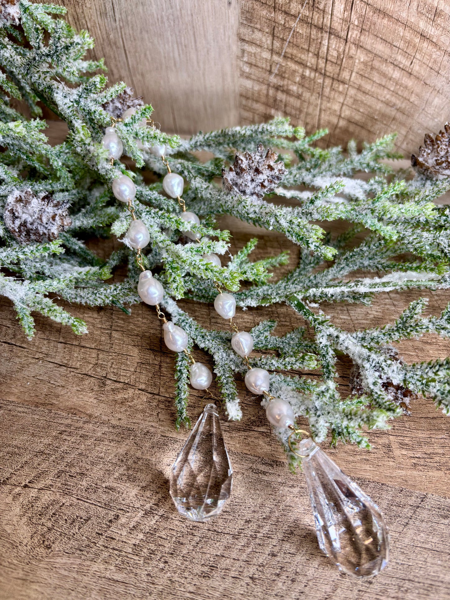 Pearl Chain Jewel Drop Ornament