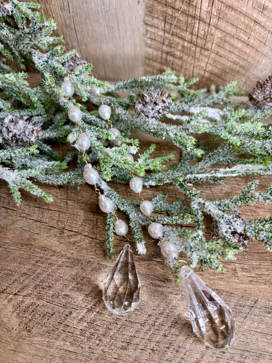 Pearl Chain Jewel Drop Ornament