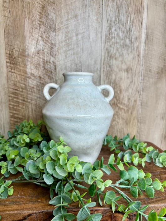 CREAM COLOR HANDLE VASE
