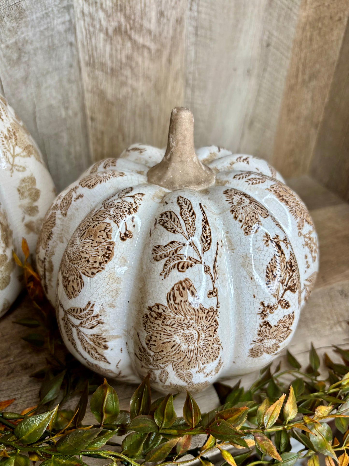 7"H BEIGE HEIRLOOM PUMPKIN