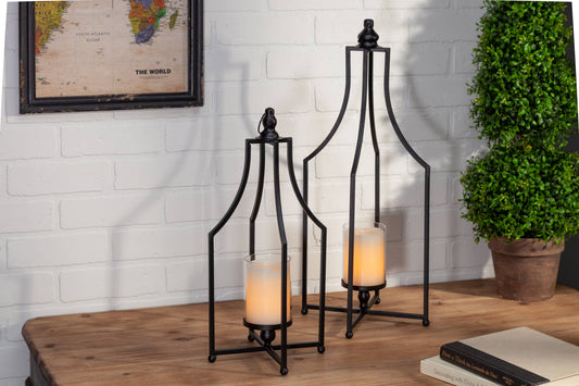 Tall Black Metal Lantern