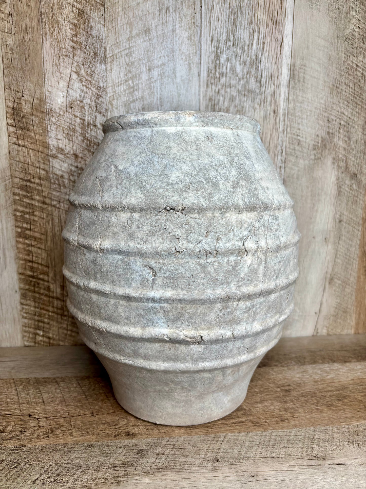 ANTIQUE TAUPE ARTISAN VASE