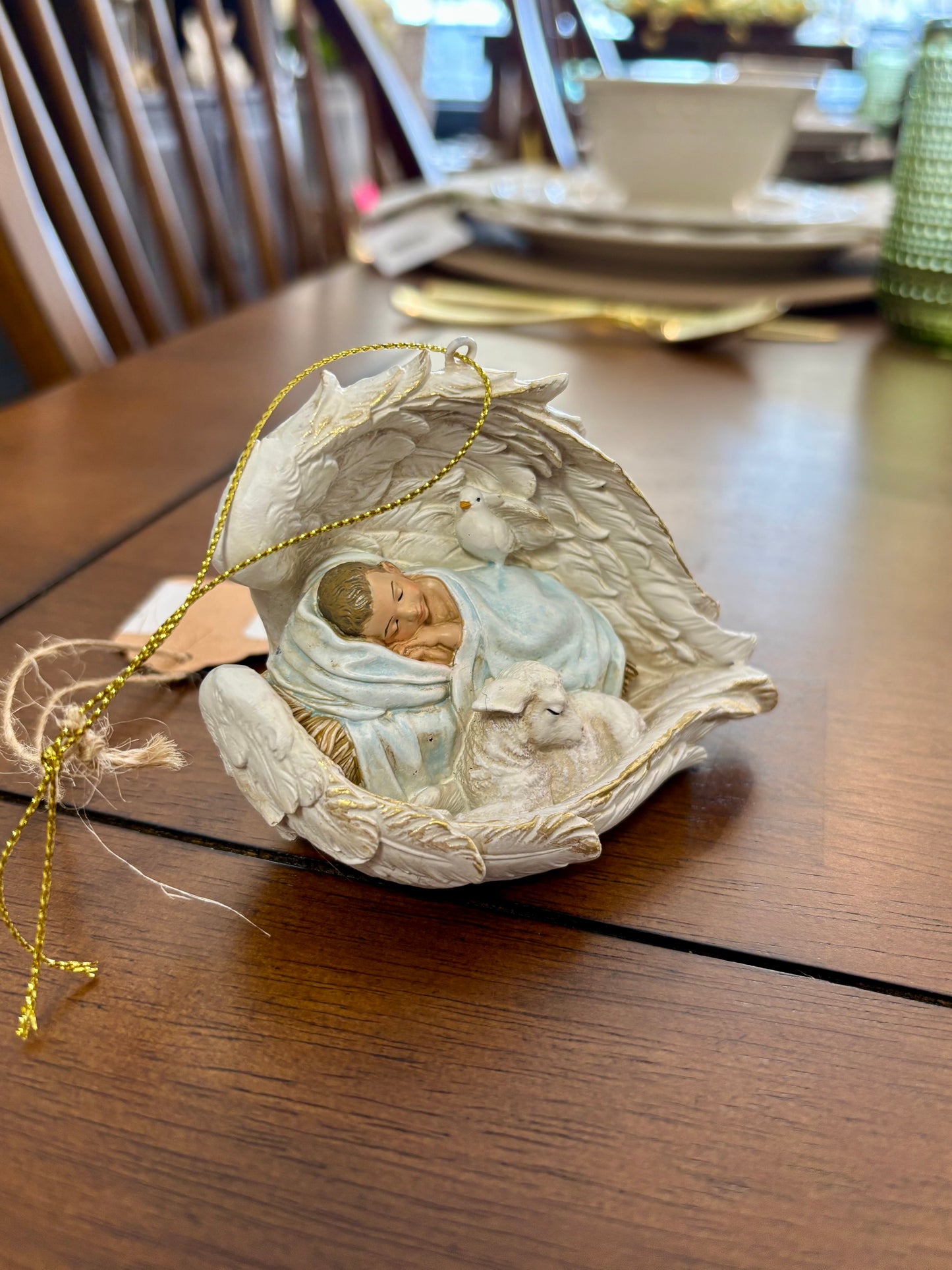 Christ Child Sleeping in Wings Ornament