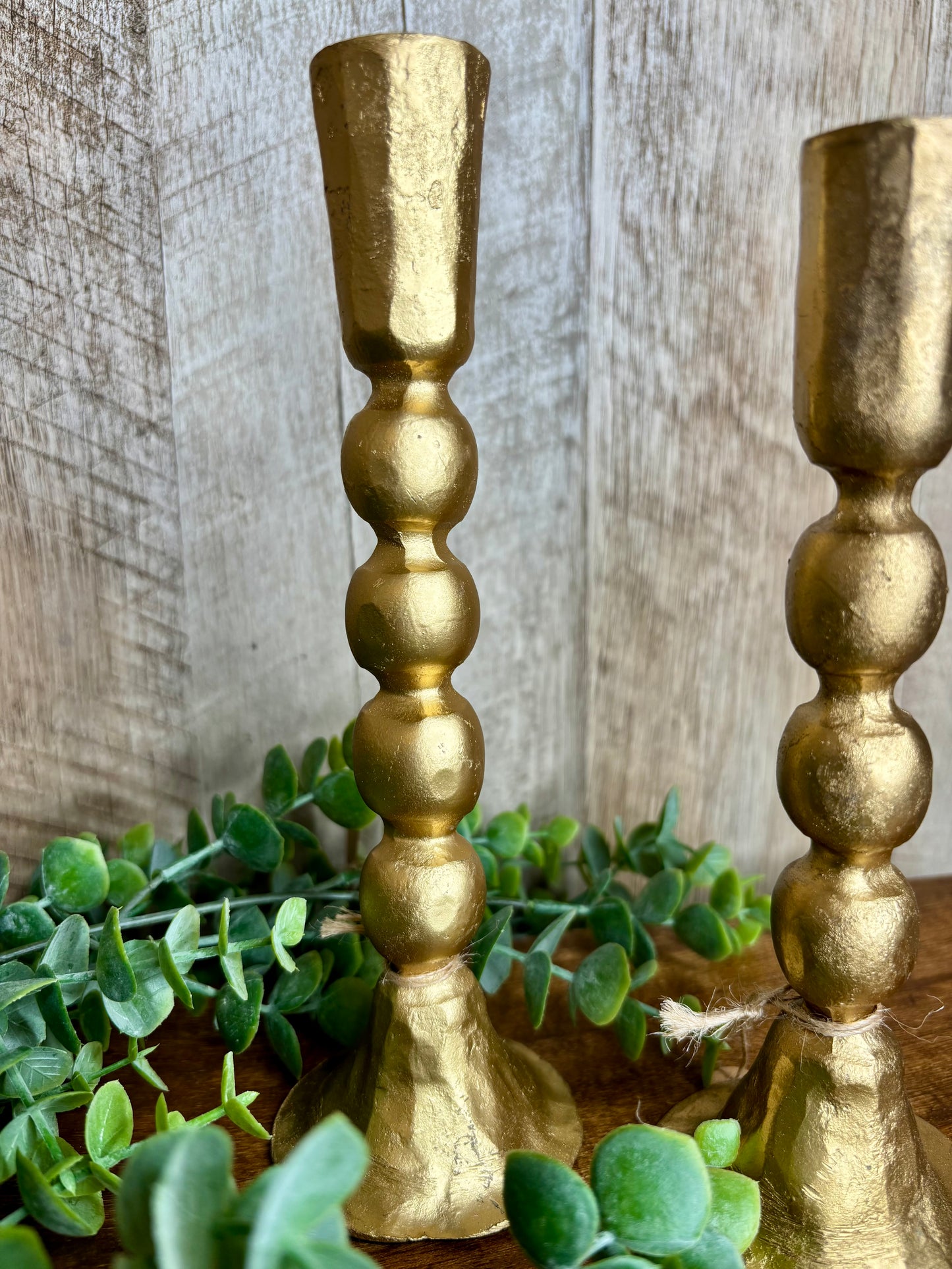 S/2 GOLD BALL CANDLESTICK HOLDERS