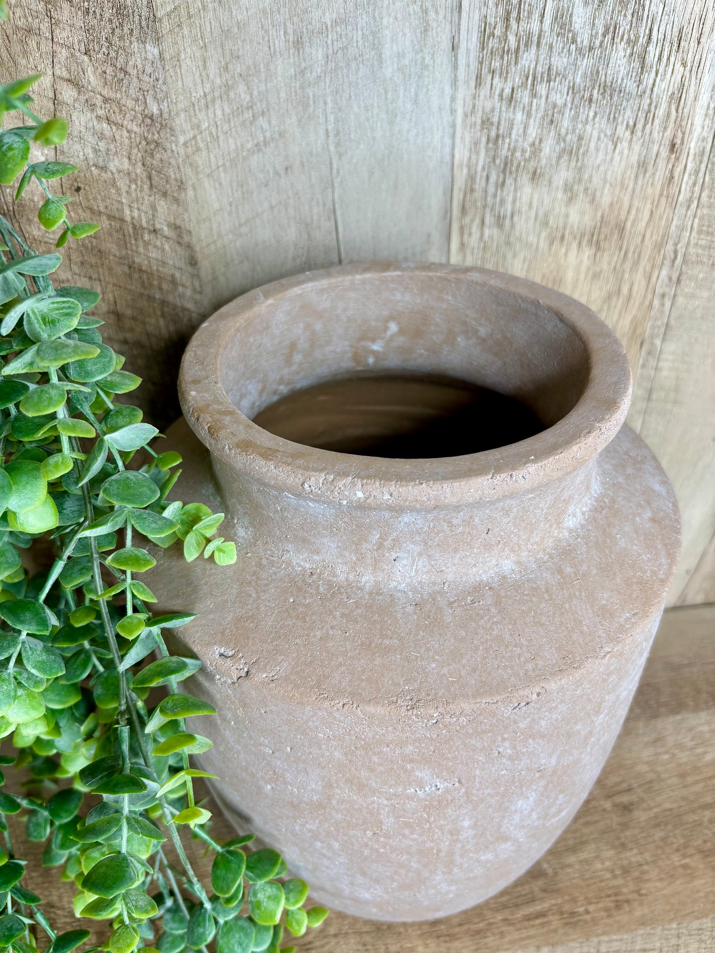 ANTIQUE WASH TERRA COTTA VASE