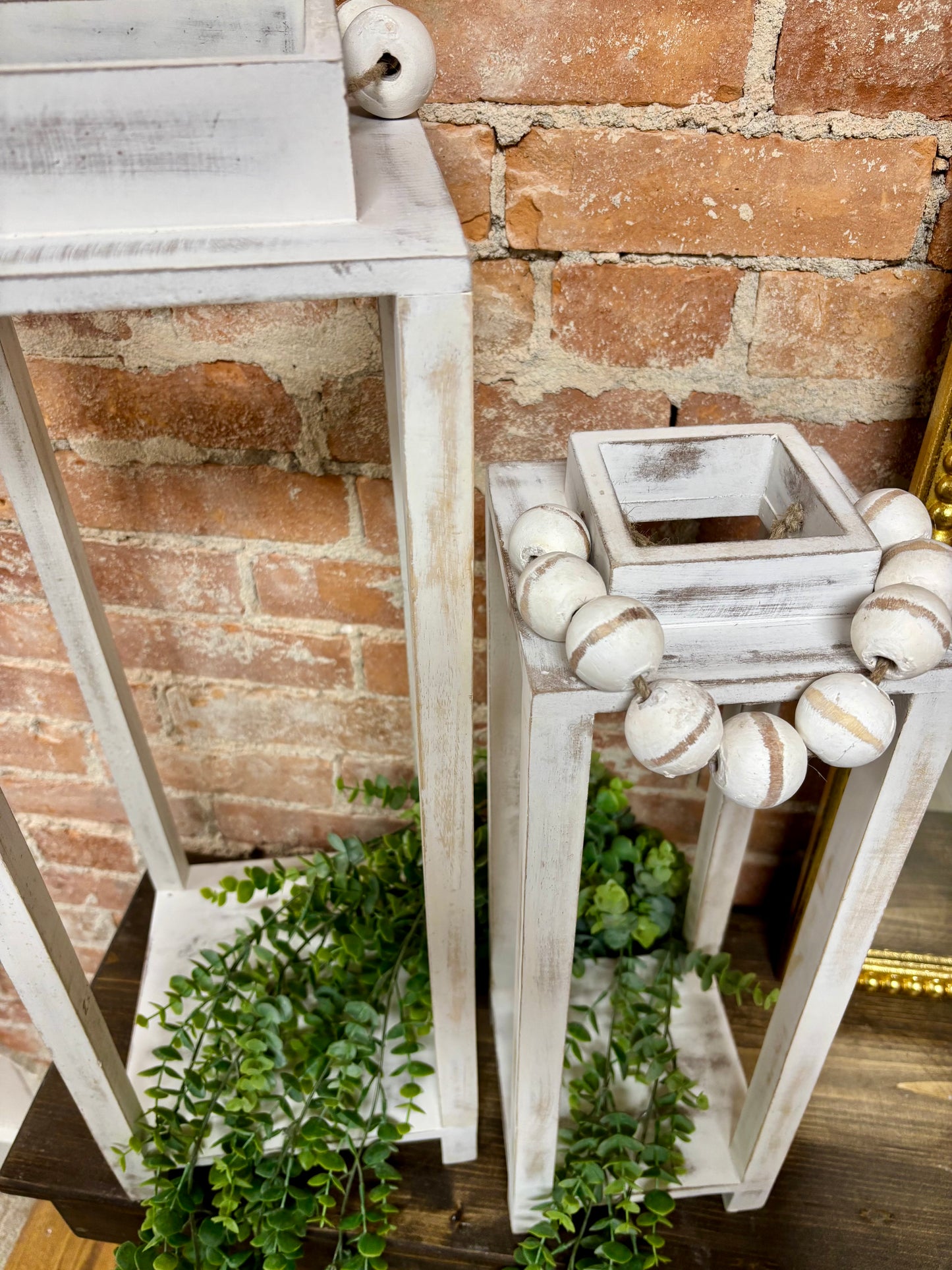 White Beaded Handle Lantern