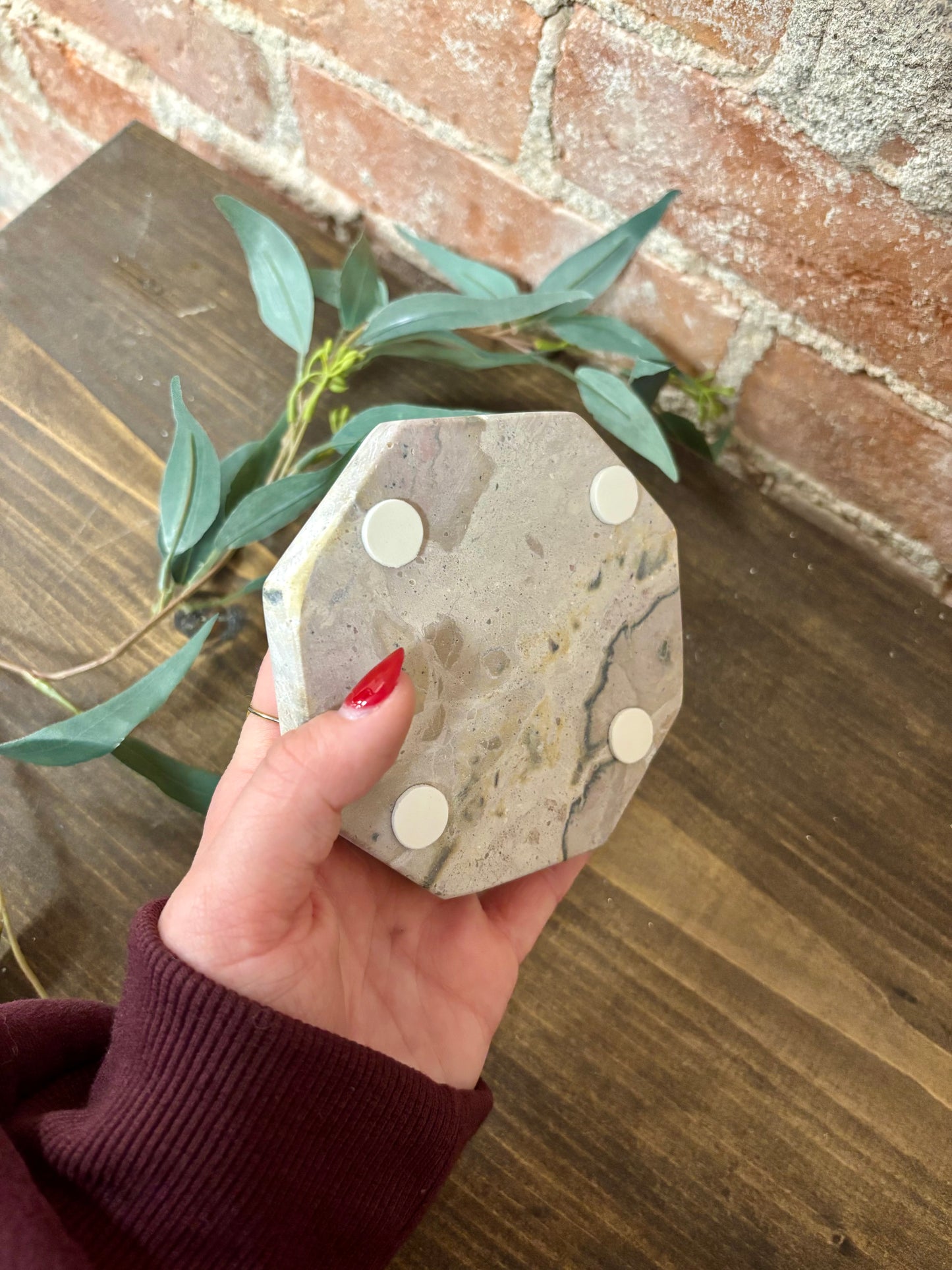 BEIGE MARBLE OCTAGON COASTERS