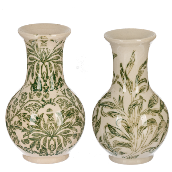Green Botanical Pattern Vase