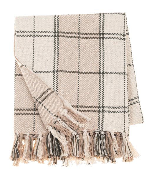 Green Plaid Woven Throw