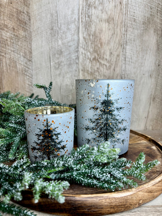 GOLD TREE DOTS LANTERN S/2