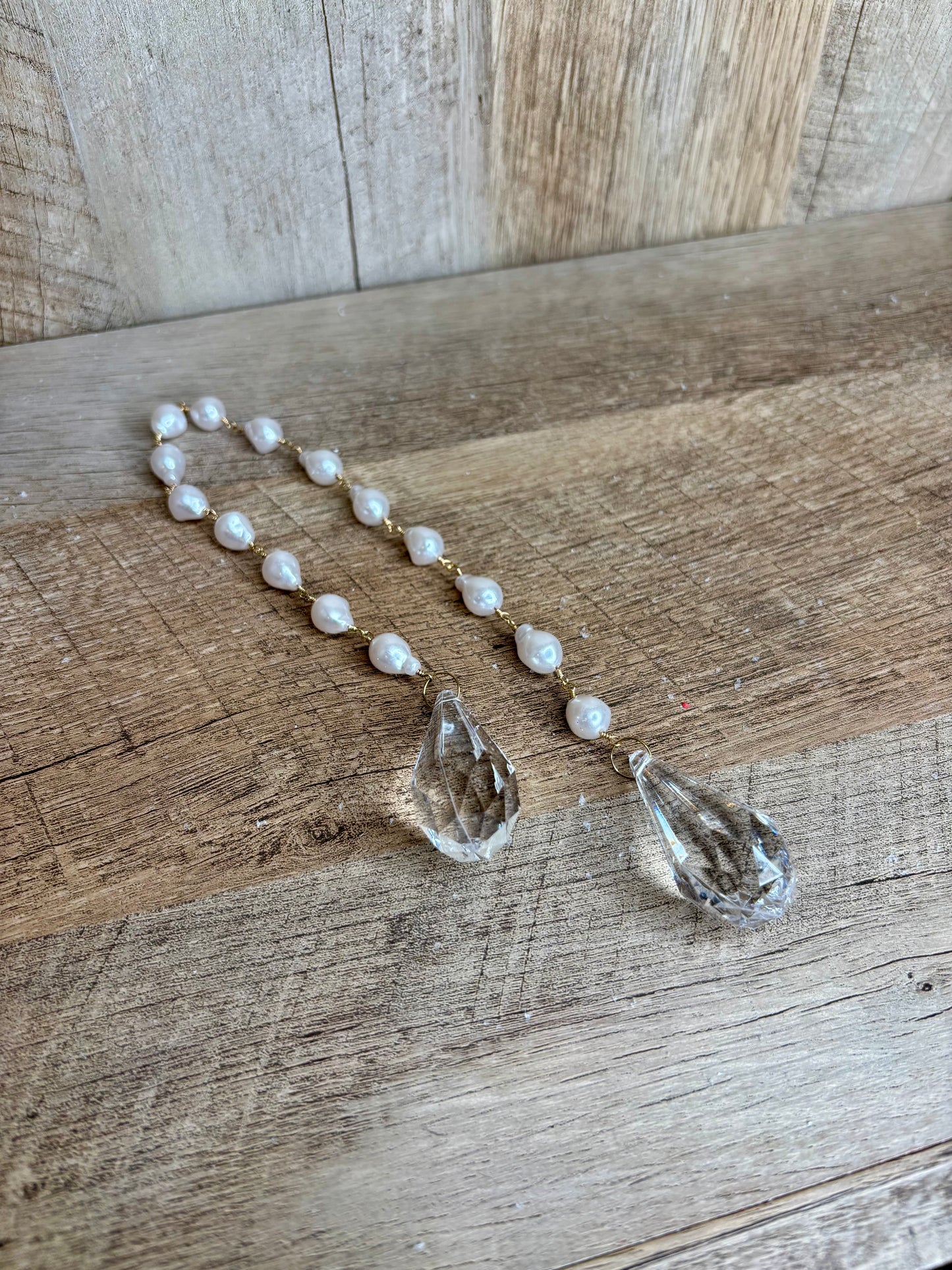 Pearl Chain Jewel Drop Ornament