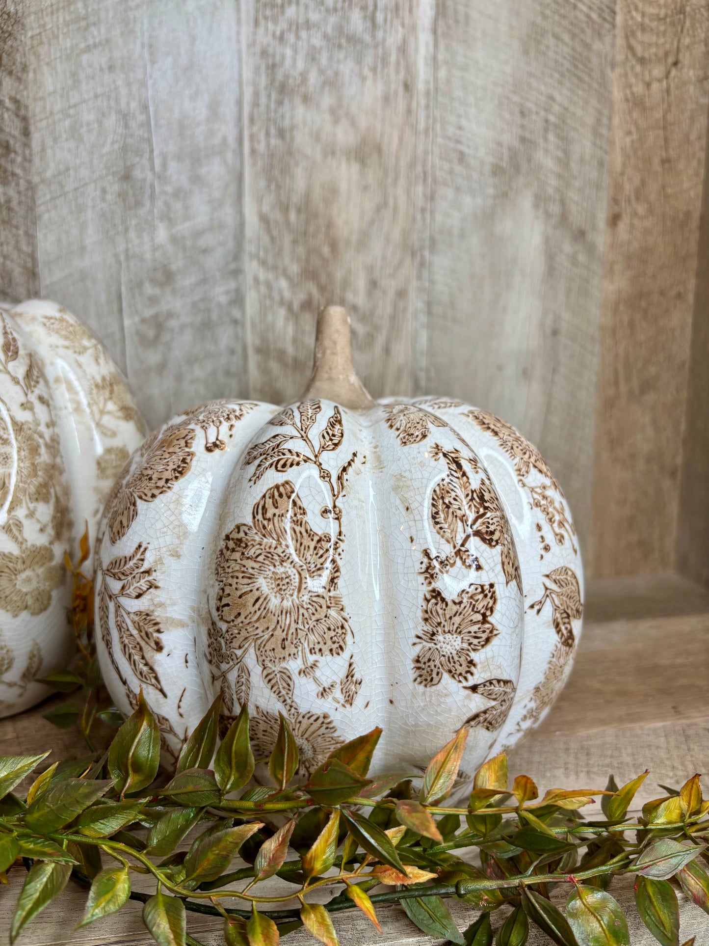 7"H BEIGE HEIRLOOM PUMPKIN