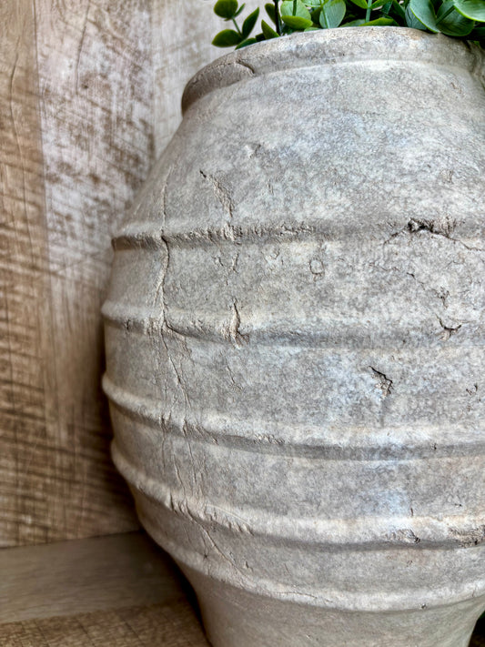 ANTIQUE TAUPE ARTISAN VASE