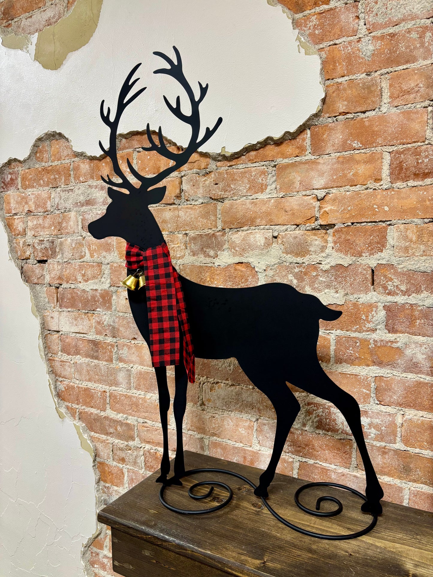 Metal Holiday Deer Figurine
