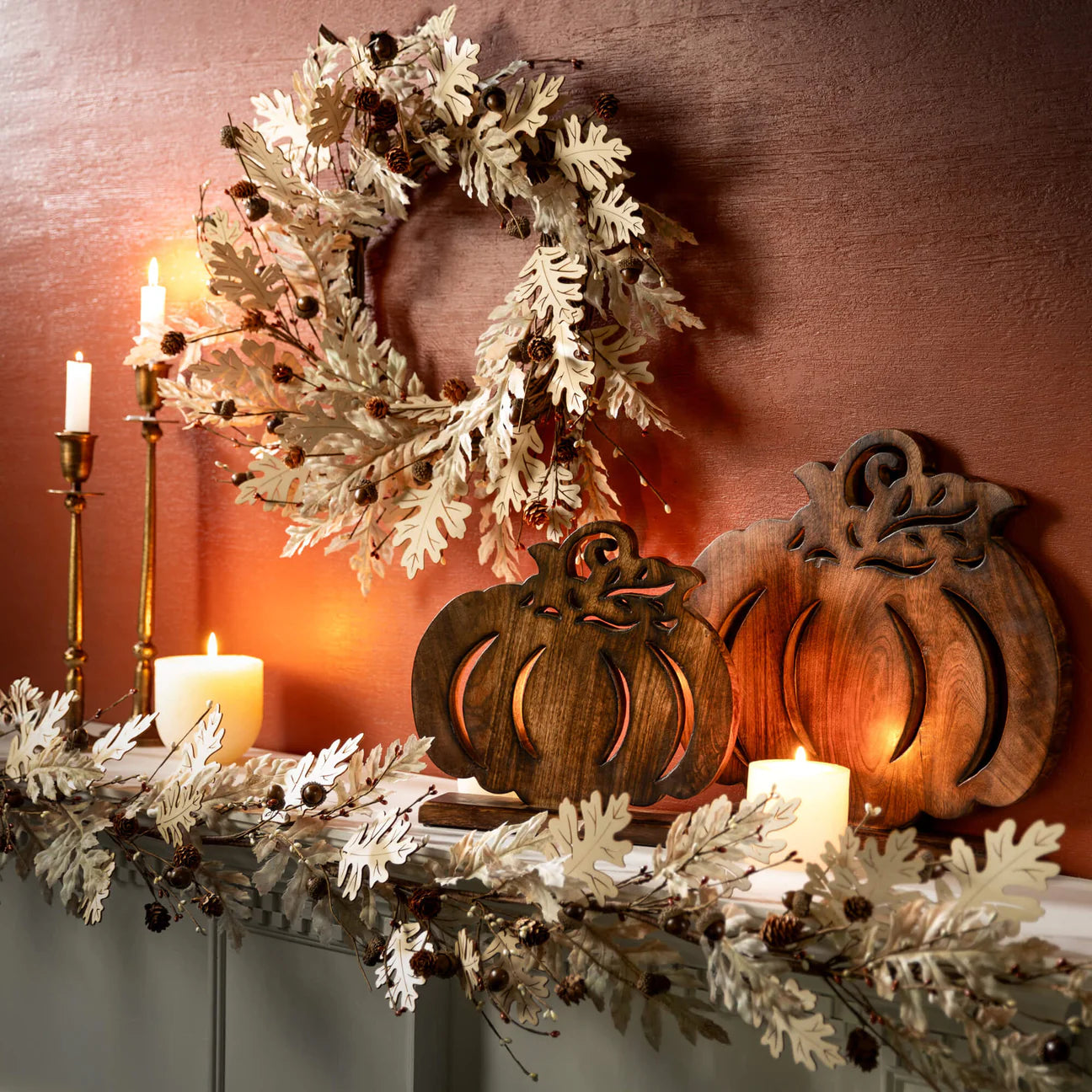 Brown Wooden Pumpkin