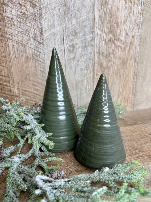 7" DARK GREEN SPIRAL TREE